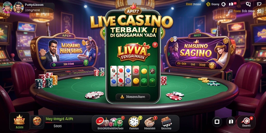 Tampilan gameplay mendebarkan dari API77 dalam sesi Live Casino.