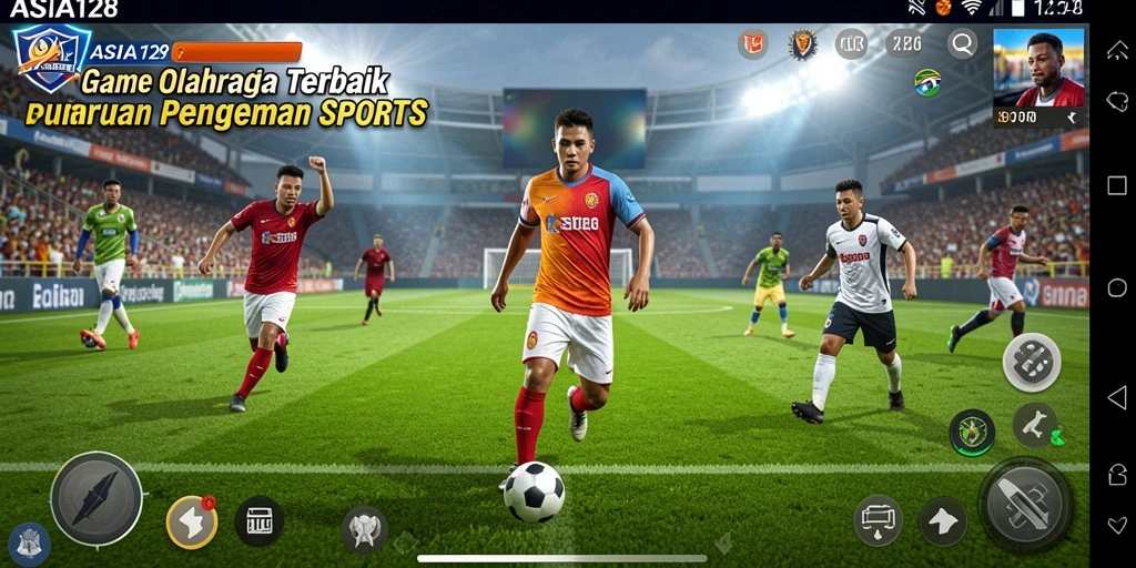 Tampilan gameplay mendebarkan dari ASIA128 yang menunjukkan aksi olahraga.