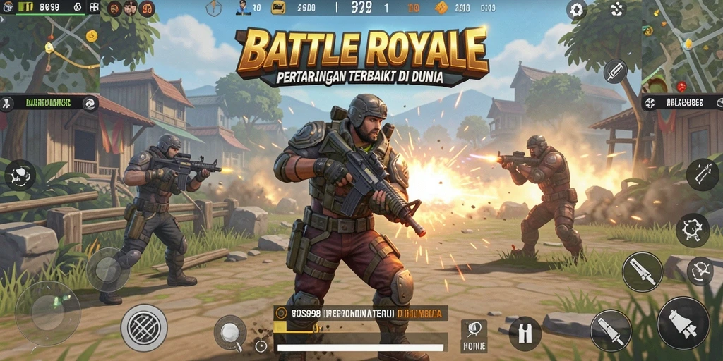 Tampilan aksi seru dalam game Battle Royale BOS898.