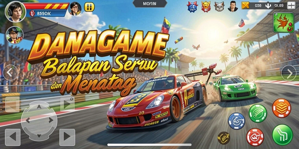 Gameplay balapan seru dengan mobil yang menarik.