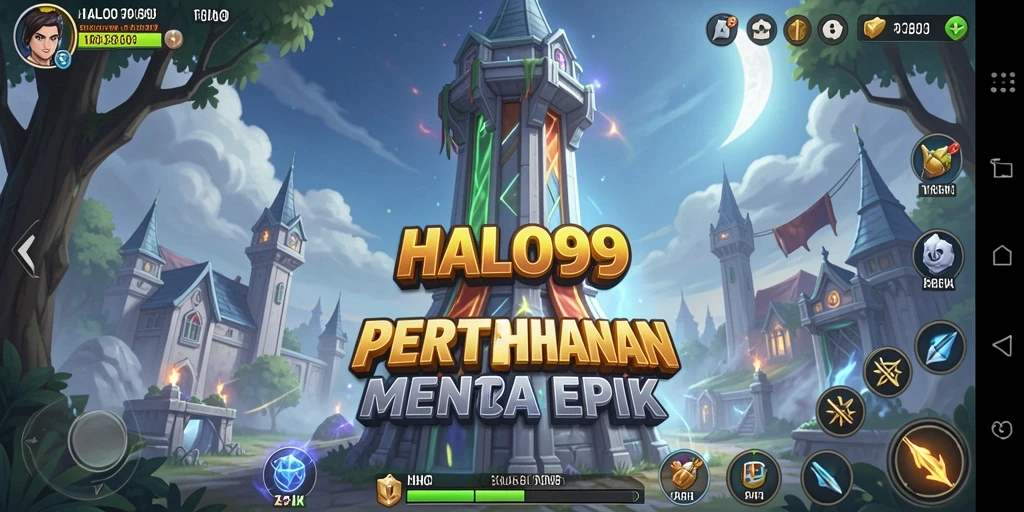 Gameplay mendebarkan HALO99 dalam aksi Tower Defense.