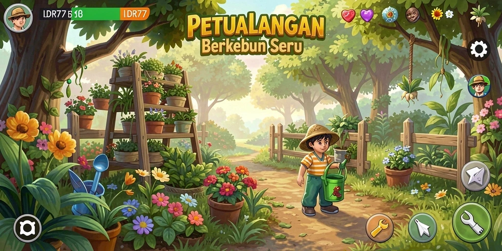 Tampilan menarik dalam gameplay berkebun IDR77 yang menggugah selera.