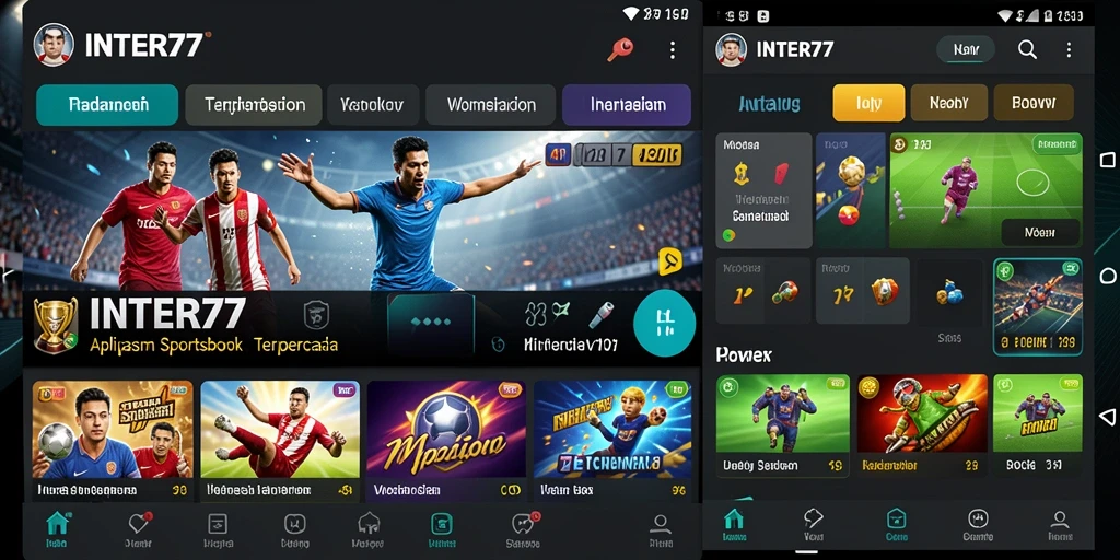 Tampilan antarmuka INTER77 yang menarik untuk taruhan olahraga.