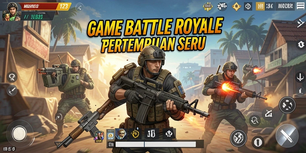 Tampilan gameplay seru dalam MENANG123 saat bertempur di arena Battle Royale.