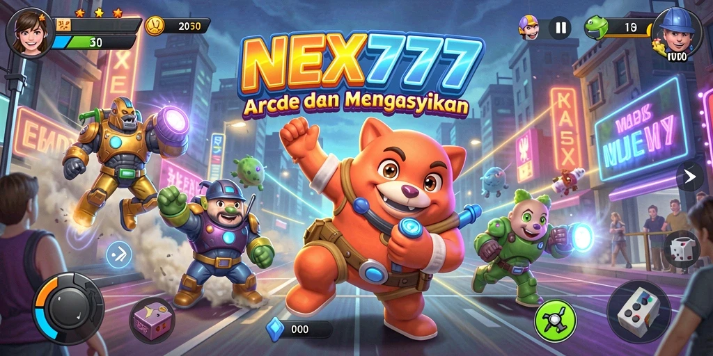 Screenshot NEX777 menampilkan aksi permainan arcade yang mendebarkan.