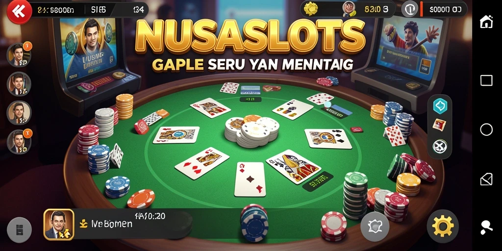 Screenshot NUSASLOTS menunjukkan antarmuka permainan Gaple yang menarik.