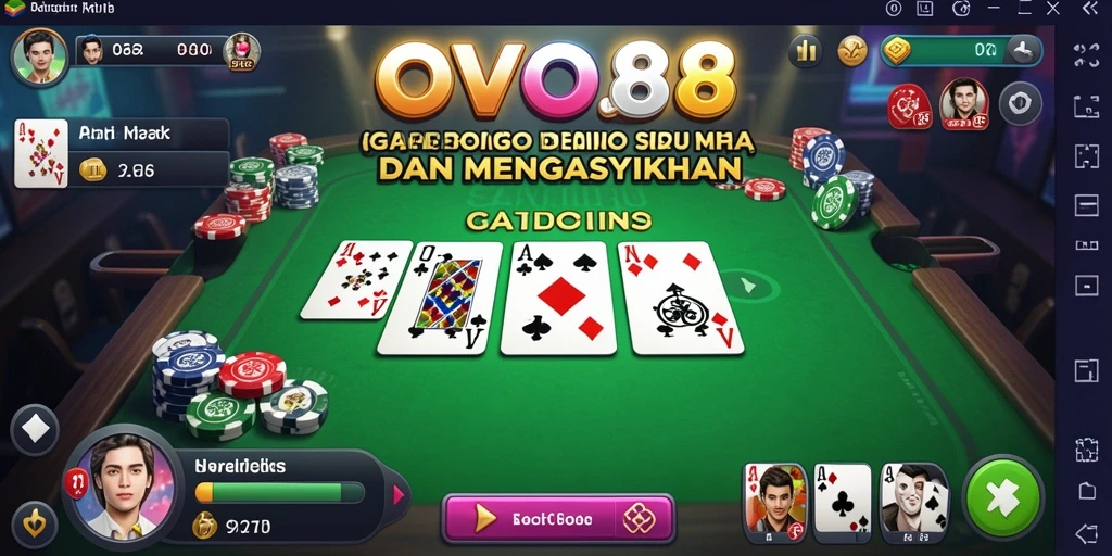 Screenshot OVO88 memperlihatkan gameplay seru dari permainan Domino.