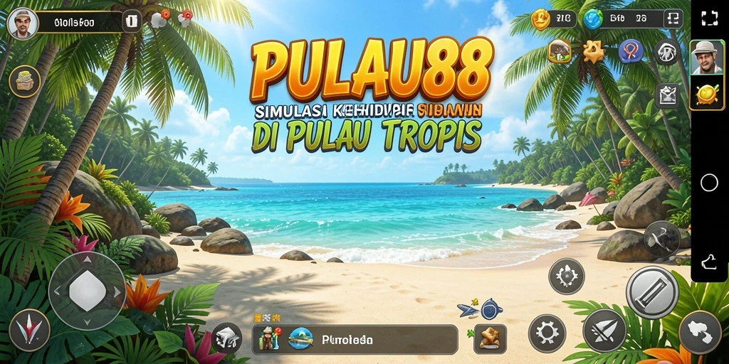 Tampilan gameplay PULAU88 dengan aktivitas pulau yang seru.