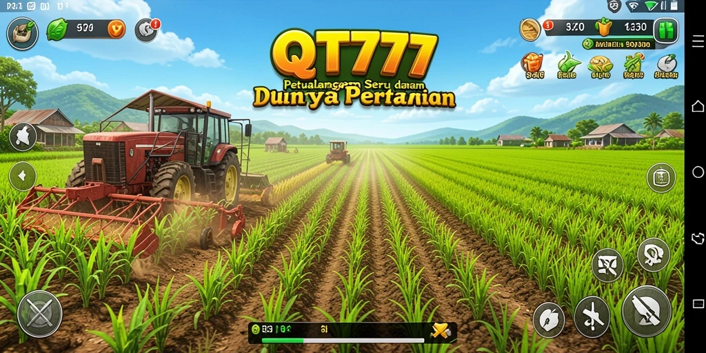 Gambaran menarik gameplay bertani di QT777 dengan lahan yang subur.