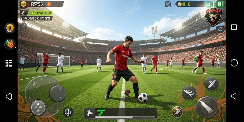 Tampilan grafis RP55 dalam gameplay olahraga yang menakjubkan.