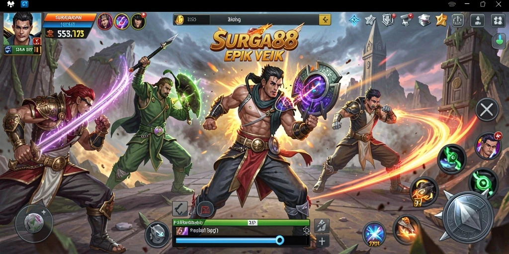 Gameplay pertarungan yang mendebarkan di SURGA88.